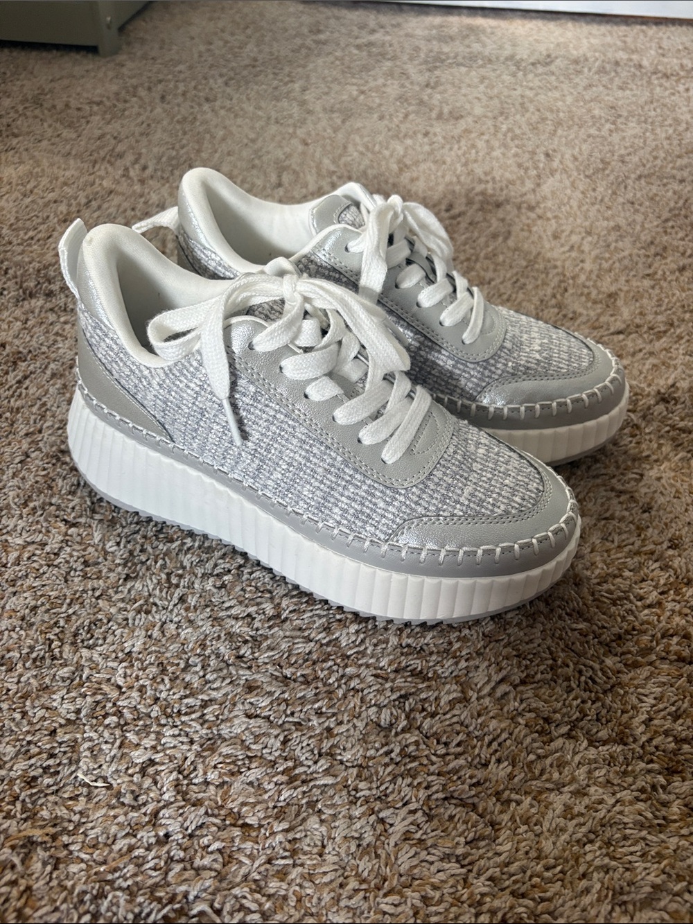 Universal Thread Gray and White Platform Sneakers